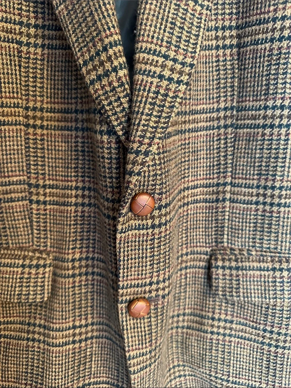 Woolrich Brown Glen Plaid Sport Coat with Tan Buttons